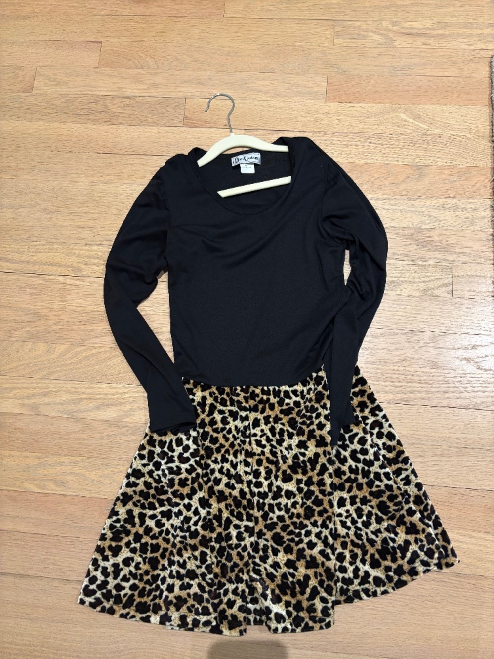 Dori Creations Black and Leopard Girl’s Dress